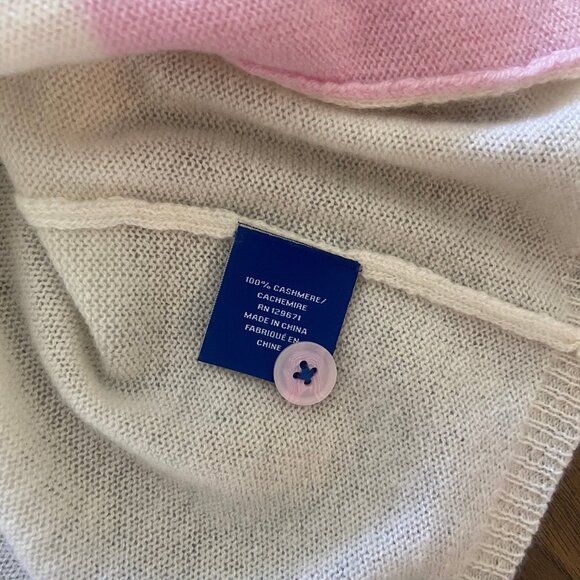 NWT Noname / Naked 100% Cashmere White Cardigan with Pink Trim - Unisex Medium - Picture 4 of 6